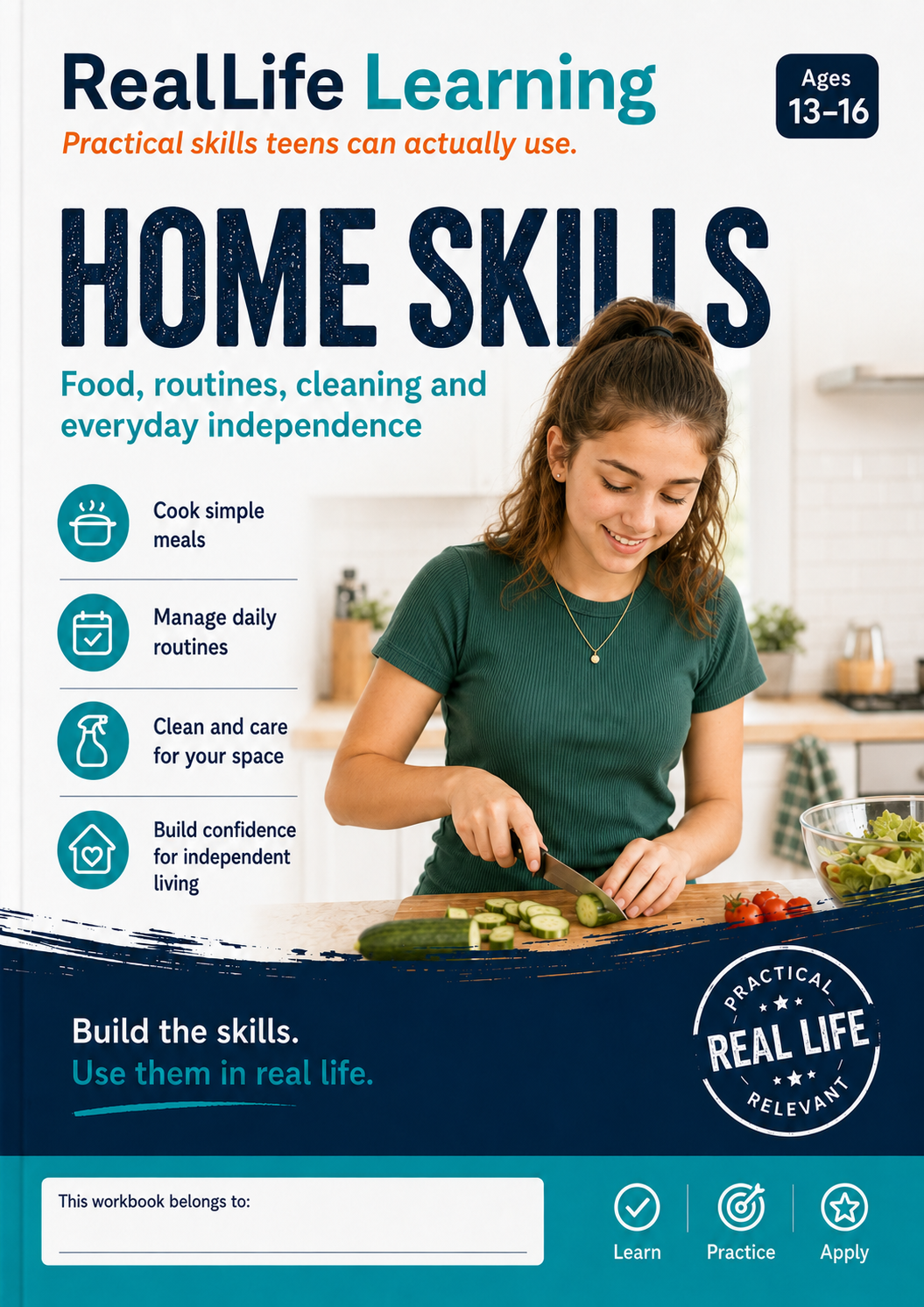 RealLife Home Skills workbook, coming soon: food, routines, cleaning and everyday independence